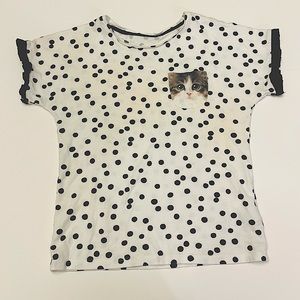 Girl’s Polka Dot Cat T-shirt